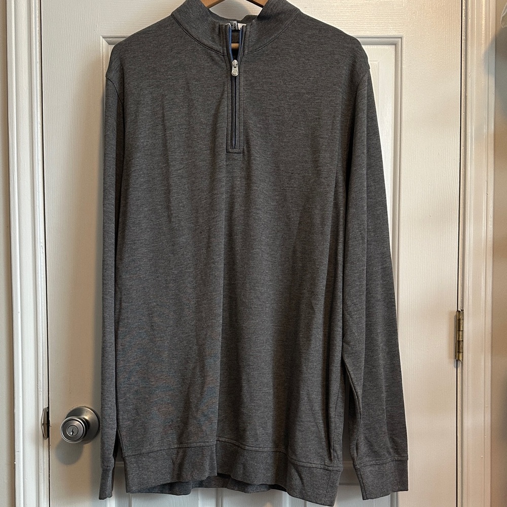 Peter Millar Charcoal Zip-Up Sweater
